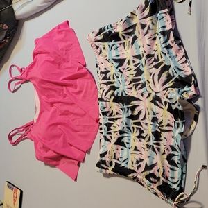 Plus size bikini with shorts